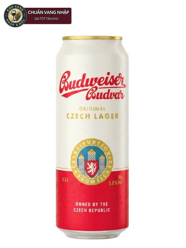 Bia Tiệp Budweiser Budvar Vàng 500ml 5%