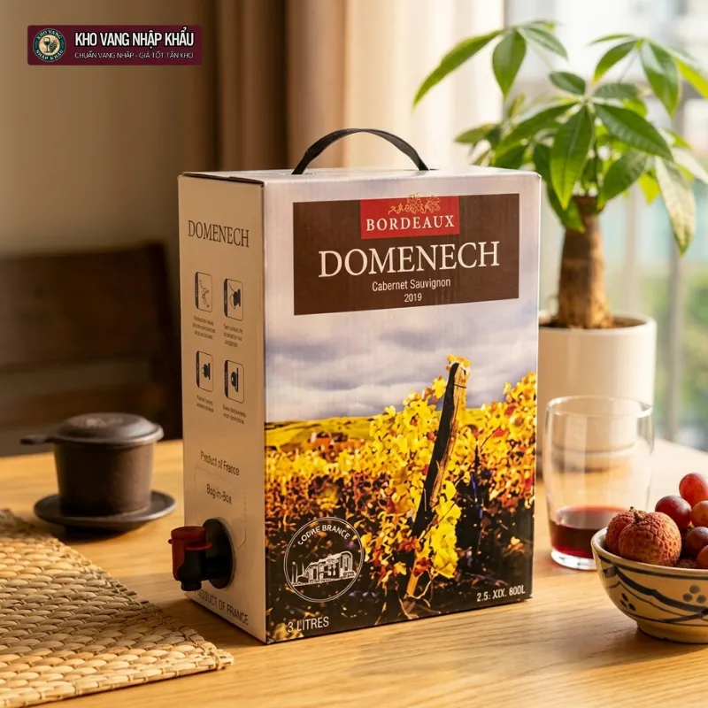 Vang Bịch Pháp Domenech 3L chính hãng chuẩn AOP Bordeaux phục vụ tiệc ngoại giao
