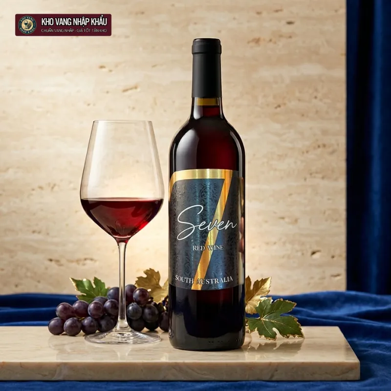 Vang Úc 7 Seven Nhãn Đen Merlot chính hãng trong không gian tiệc tối sang trọng đẳng cấp