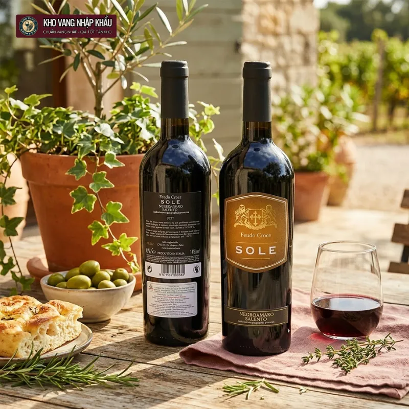Cận cảnh địa chất đất đỏ pha cát tại vùng Salento Puglia nơi canh tác nho Negroamaro cho vang Sole