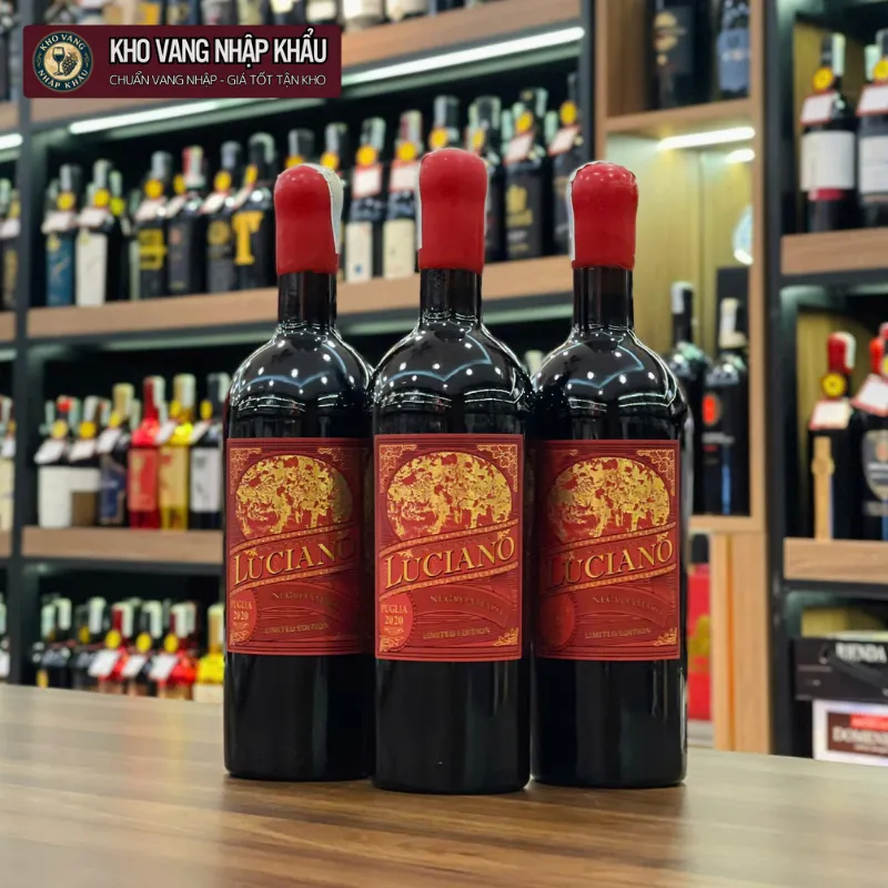 Vang Ý Luciano Limited Edition Negroamaro 15.5% chính ngạch ghi nhận bối cảnh sử dụng sang trọng