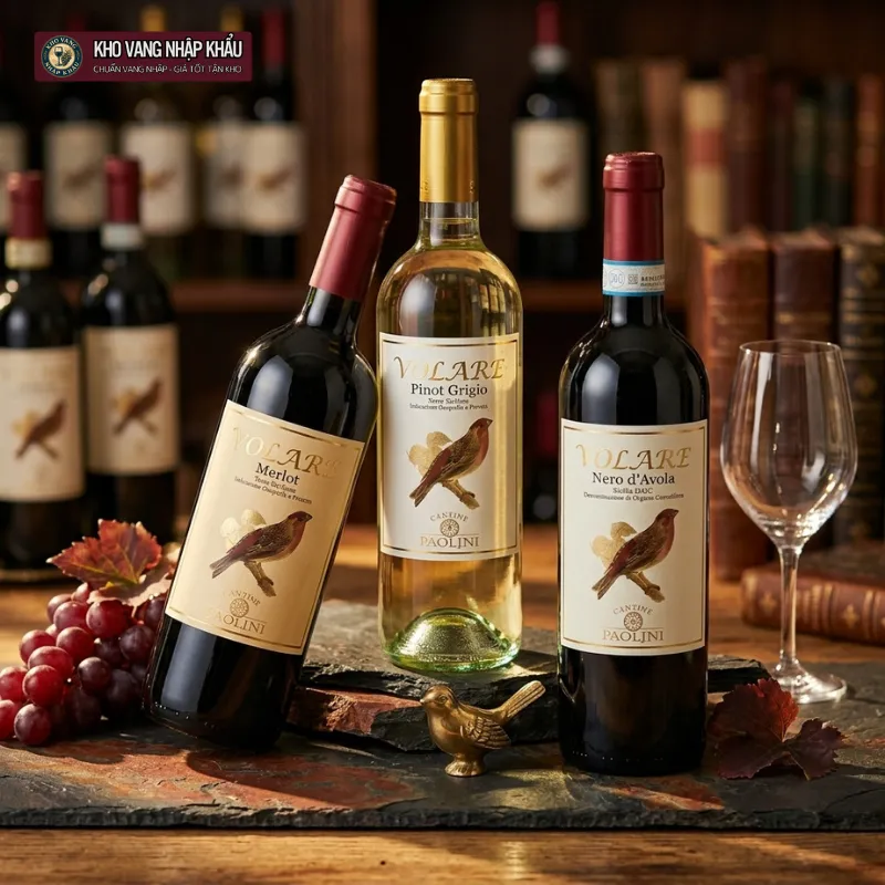 Vang Ý Paolini Volare Merlot chính ngạch ghi nhận bối cảnh sử dụng tại bàn tiệc hiện đại